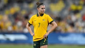 Catley Ongelukkig met Australië's Verlies tegen de Super Falcons tijdens het WK 2023