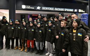 Six Ukrainian refugees who participated in a Quebec hockey tournament reunite for school