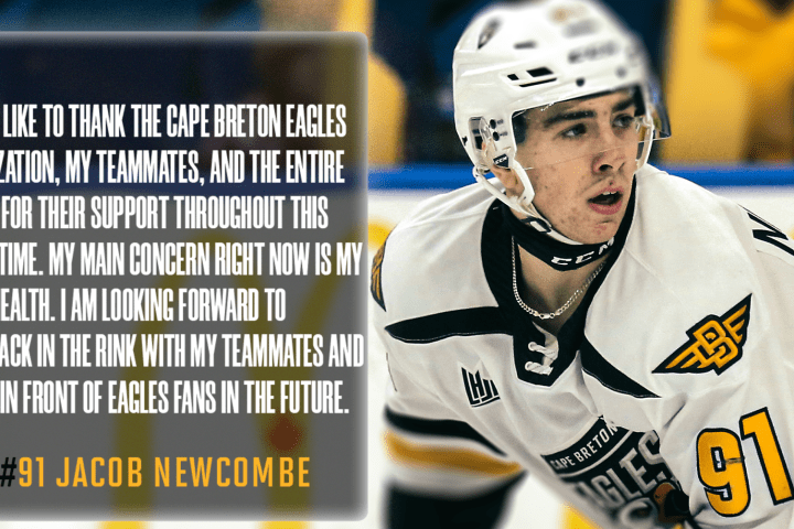 Cape Breton Eagles forward Jacob Newcombe receives diagnosis of non-Hodgkin’s lymphoma