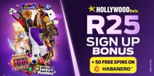 Hollywoodbets Registreren en Inloggen Online: R25 Bonus + 50 Gratis Spins op Spina Zonke