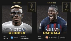 NFF prijst genomineerden voor de Ballon d'Or 2023 - Osimhen, Oshoala