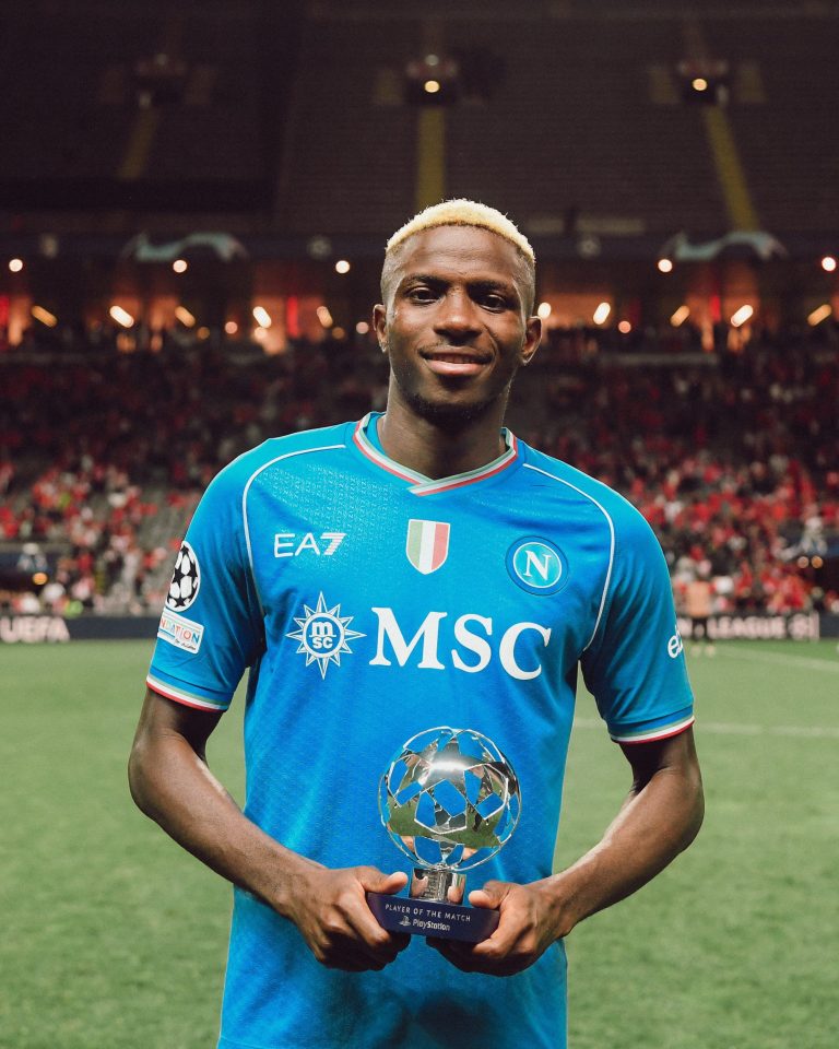 UCL: Osimhen benoemd tot MOTM in Napoli’s overwinning bij Braga