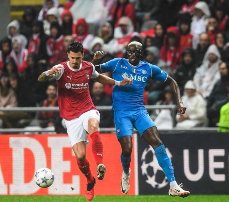 UCL: Osimhen helpt Napoli Braga te verslaan op verplaatsing, Sadiq speelt in gelijkspel Sociedad thuis tegen Inter.