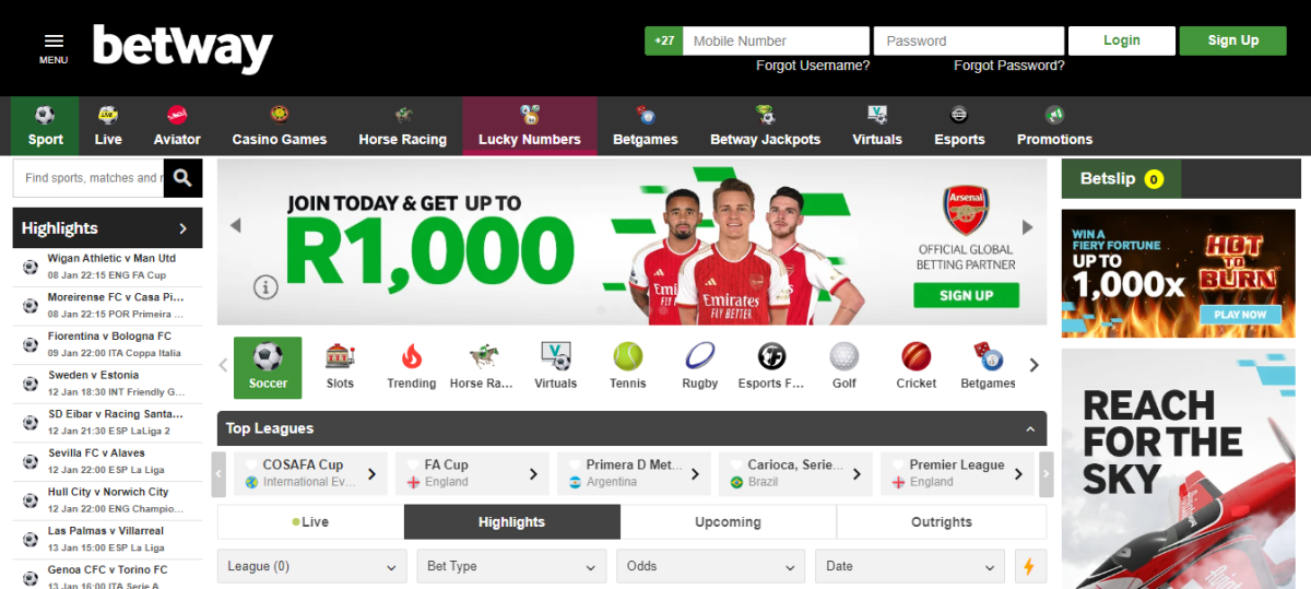 Betway Betalingsgids - Hoe te storten en op te nemen