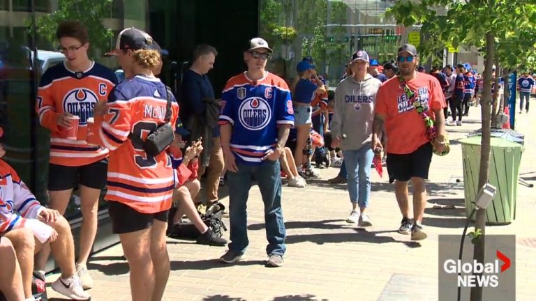 Edmonton Oilers Fans Gather Downtown, While Others Watch Stanley Cup Game 7 in Florida