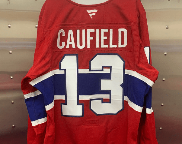 Cole Caufield of the Canadiens will wear the No. 13 jersey in tribute to Johnny Gaudreau.