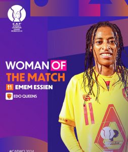 Essien wint de Player of the Match Award na het helpen van Edo Queens om Sundowns te verslaan in CAFWCL.