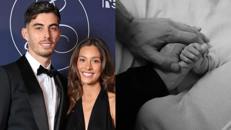 Havertz verwelkomt eerste kind met vrouw, Sophia.