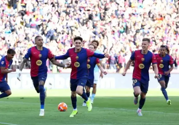 Barcelona maakt subtiele opmerking tegen Madrid na dramatische comeback overwinning tegen Celta Vigo.