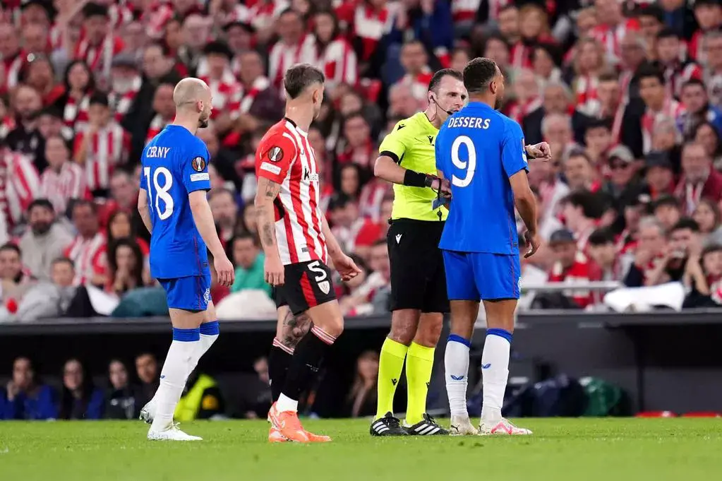 "Dessers reageert op omstreden strafschopincident in verlies van Rangers tegen Athletic Bilbao"