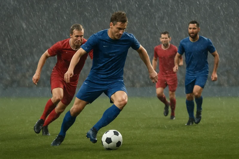 Hoe regenachtig weer de uitkomst van voetbalwedstrijden beïnvloedt