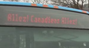 Montreal buses remove hockey slogan following language watchdog complaint